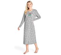 FRIENDS Nighties for Women and Teenagers Soft Breathable Nightwear Long Sleeve Nightshirts for Women Lounge Wear Sizes S-2XL Sleepwear Nightgown Official Merchandise (L, Grey)