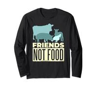 Friends NOT Food Veggie Vegetarian Vegan Meme Eat Plants Long Sleeve T-Shirt