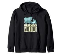 FRIENDS NOT FOOD Veggie Vegetarian Vegan Meme Eat Plants Zip Hoodie