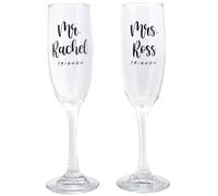 Friends Ross and Rachel Champagne Flutes