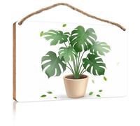 Friends Signs For Home Decor Monstera Deliciosa: A Tropical Indoor Plant Wooden Sign Retro Decor Man Cave Furniture(23X35CM)
