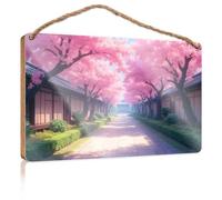 Friends Signs For Home Decor Sakura Trees In Bloom Along The Pathway Wooden Sign Retro Decor Man Cave Furniture(23X35CM)