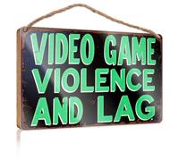Friends Signs For Home Decor Video Game Violence And Lag Explained Wooden Sign Retro Decor Man Cave Furniture(15X28CM)