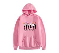 Friends Sweatshirt For Women Tv Show Christmas Thanksgiving Sweatshirt Fall Long Sleeves Crewneck hoodie Tops, Pink a, Large