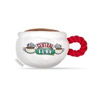 Friends the TV Show Central Perk Coffee Mug Plush Dog Toy with Rope Handle| Soft Cute Squeaky Toy for All Dogs | Stuffed Dog Toys with Squeaker Noise for Added Fun, Friends Memorabilia