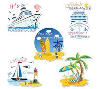 Friends Trip Cruise Door Decorations Magnetic - 5pcs Large Cruise Ship Cabin Door Magnets Decor, Brother Sister Best Friend Funny Magnet Sticker for Fridge Car Carnival Party