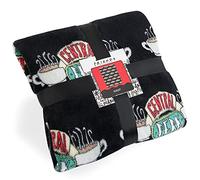 FRIENDS TV Show Fleece Blanket, Super Soft Central Perk Blankets Throws, Warm And Cuddly Official Show Merchandise For Home (Black)