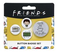 FRIENDS TV Show Set of 4 Chandler Button Badges FTB0011 - - Steel