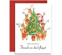 Friends We Don’t Forget Christmas Card - Decorating the Tree - Medium Sized Card (A5 Size -148mm x 210mm) with Envelope