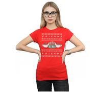 Friends Women's Fair Isle Central Perk Cotton T-Shirt in Red | Size: Small Friends Red S