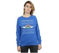 Friends Women's Fair Isle Central Perk Sweatshirt in Blue | Size: 2XL Friends Blue 2XL