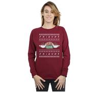 Friends Women's Fair Isle Central Perk Sweatshirt in Burgundy | Size: 2XL Friends Burgundy 2XL