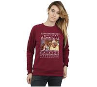 Friends Women's Fair Isle Holiday Armadillo Sweatshirt in Burgundy | Size: 2XL Friends Burgundy 2XL