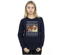 Friends Women's Fair Isle Holiday Armadillo Sweatshirt in Navy | Size: 2XL Friends Navy 2XL