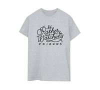 Friends Women's I´d Rather Be Watching Boyfriend T-Shirt in Grey | Size: Medium Friends Grey M