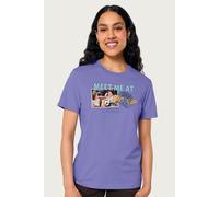 Friends Women's Meet Me At Central Perk Rachel & Phoebe Relaxed Fit T-Shirt in Violet | Size: Medium Friends Violet M