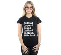 Friends Women's Surnames Text Cotton T-Shirt in Black | Size: Medium Friends Black M