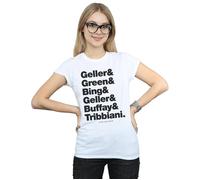 Friends Women's Surnames Text Cotton T-Shirt in White | Size: Medium Friends White M