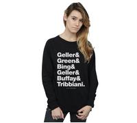 Friends Women's Surnames Text Sweatshirt in Black | Size: 2XL Friends Black 2XL