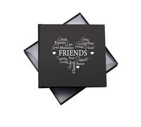 Friends Word Heart Black Photo Album Gift For 50 x 6"x4"