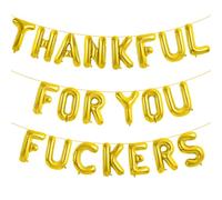 Friendsgiving Decorations, Gold Friends Giving Balloons Banner, Thanksgiving Party Decorations, Thankful for You Fall Decorations for Home Office Party (Style1)