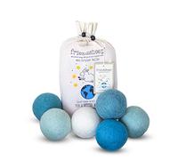 Friendsheep Wool Dryer Balls Blue 6 Pack XL Organic Premium Reusable Cruelty Free Handmade Fair Trade No Lint Fabric Softener Color - Blue Ocean