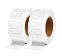 Friendship 2 Rolls Reflective Tape Outdoor Waterproof 10M*5CM High Visiblity Safety Warning Reflective Stickers High Intensity Reflector Fluorescent Strips for Bicycle Car Truck at Night(White)