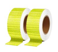 Friendship 2 Rolls Reflective Tape Outdoor Waterproof 10M*5CM High Visiblity Safety Warning Reflective Stickers High Intensity Reflector Fluorescent Strips for Bicycle Car Truck(Fluorescent Yellow)