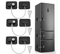 Friendship 3 Pairs Fridge Locks for Children Adults, Adhesive Baby Safety Cupboard Drawer Locks with Key Refrigerator Lock to Keep Kids Safe from Kitchen Cabinets Windows (3 Pack-Black)