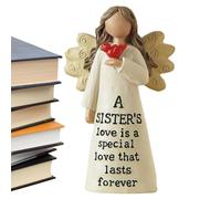 Friendship Angel Statue Guar-dian Angel Figurine, Good Friends Gi ft Ornament Collectible Figurines Hand Carved Memorial Friendship Sister Sculpture Decoration Friendship Gi-fts For Women,