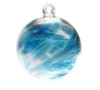 Friendship Ball Turquoise Iridescent 2.5 Inch Kugel Witch Ball by Iron Art Glass Designs