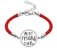 Friendship Best Friend Ever Words Quotes Lucky Red String Bracelet Rope Bracelet Handmade