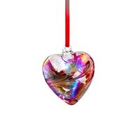 Friendship Birthstone HEART - Handmade Hanging Glass Birth Gem HEART - JANUARY Birthday - GARNET Shades - 8cm