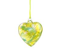 Friendship Birthstone Heart - Handmade Hanging Glass Birth Gem - May Birthday - Emerald Shades - 8 cm