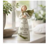 Friendship Blessing Angel Figurine, Mini Guardian Angel Statue with Bird