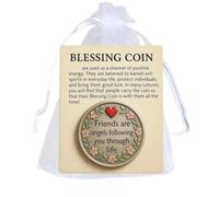 Friendship Blessing Coin,Blessing Coin Friends are Angels Following You Through Small Life,Pocket Friendship Blessing