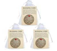 Friendship Blessing Coin, Friends are Angels Following You Through Life Blessing Coin with Emotional Support Card, Pocket Friendship Blessing Coins Keepsake Gifts for BFF Friend (3Pcs)