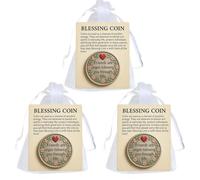 Friendship Blessing Coin, Friends are Angels Following You Through Life Blessing Coin with Emotional Support Card, 2025 New Pocket Friendship Blessing Coins Keepsake Gifts for Friend (3pcs)