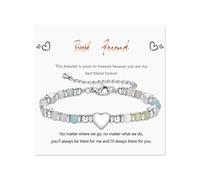 Friendship Bracelet, Best Friend Bracelet Bead Bracelet Heart Anxiety bracelet for Women Girls Bestie Best Friend Teenage, Friendship Bracelets Thank You Gift for Birthday Graduation (Green)