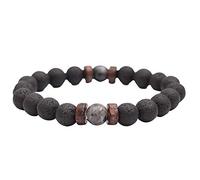 Friendship Bracelet Kit String Volcanic Beads Bangle Men Stone Bracelets Birthday Bracelet (Grey, One Size)