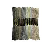 Friendship Bracelet String 12 Skeins, Embroidery Floss Cross Stitch Embroidery Thread Floss Bracelet Making Yarn, Craft Floss (Grey Series)