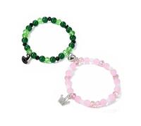 Friendship Bracelets Set - Elphaba & Glinda Witch Hat & Crown Matching Bracelets for Best Friends, Couples, Fans & Wicked Musical Gift, Adjustable Charming Beaded Wristbands, Inches, Glass, no gem