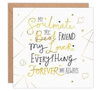 Friendship Card for Best Friend - “My Ever. My Everything. Forever & Always” Greeting Card with Envelope & Sticker - Sentimental Gift for Her, Birthday, Thank You, BFF - 14x14 cm