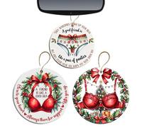 Friendship Christmas Decoration, 2D Acrylic Funny Decorations for Friends, 3 Pieces Friendship Christmas Tree Decoration, for Women, Boys, Adults, Colleagues, Holiday Home, Wall Window