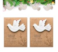 Friendship Christmas Ornament, Friendship Turtle Dove Ornament with Message Envelope, Friendship Dove Ornament for Best Friend, Christmas White Dove Decoration, A Symbol of Forever Friends (2 PCS)