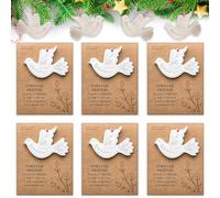 Friendship Christmas Ornament, Friendship Turtle Dove Ornament with Message Envelope, Friendship Dove Ornament for Best Friend, Christmas White Dove Decoration, A Symbol of Forever Friends (6 PCS)