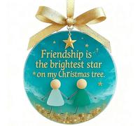 Friendship Christmas Ornament, Handmade Friendship Art Keepsake, Timeless F-riendship Emotional Message, Coastal Decor Gift for Best Friends