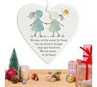 Friendship Christmas Ornaments,2D Acrylic Decorative Heart-Shape Pendant,Friend Ornaments for Christmas Tree Decorations - for Bedroom Living Room Parties Family Gatherings Outdoor Windowsills Yard