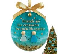 Friendship Christmas Tree Decoration, Two-Dimensional Acrylic Pendant for the Christmas Tree, Memory Pendant for Friends, for Women, Colleagues, Holidays, Home, Car, Rear View Mirror, Wall Window