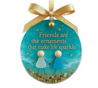 Friendship Christmas Tree Decoration, Two-Dimensional Acrylic Pendant for the Christmas Tree, Pendant for Friends and Home, for Women, Colleagues, Holidays, Home, Car, Rear View Mirror, Wall Window
